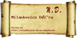 Milankovics Dóra névjegykártya